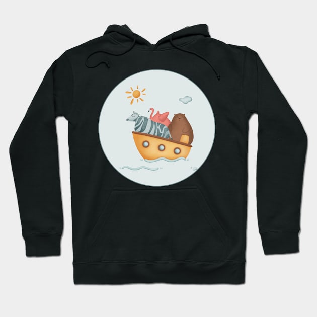 Noah Ark Design for Children Hoodie by Family journey with God